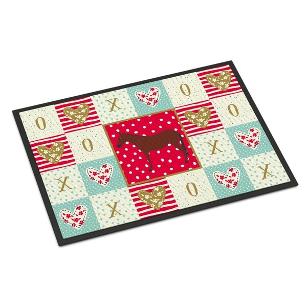 Carolines Treasures 18 x 27 in. Hinny Horse Donkey Love Indoor or Outdoor Mat CK5277MAT - main